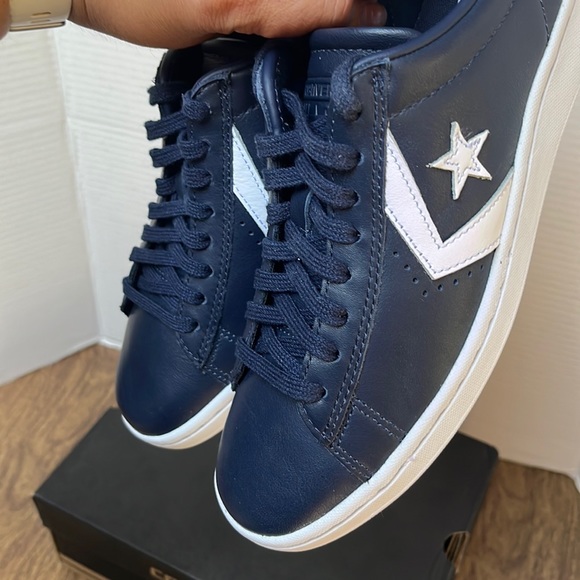 NIB Converse Breakpoint OX Obsidian White Leather Navy Blue Low Top Sneakers 6.5 - Picture 13 of 15